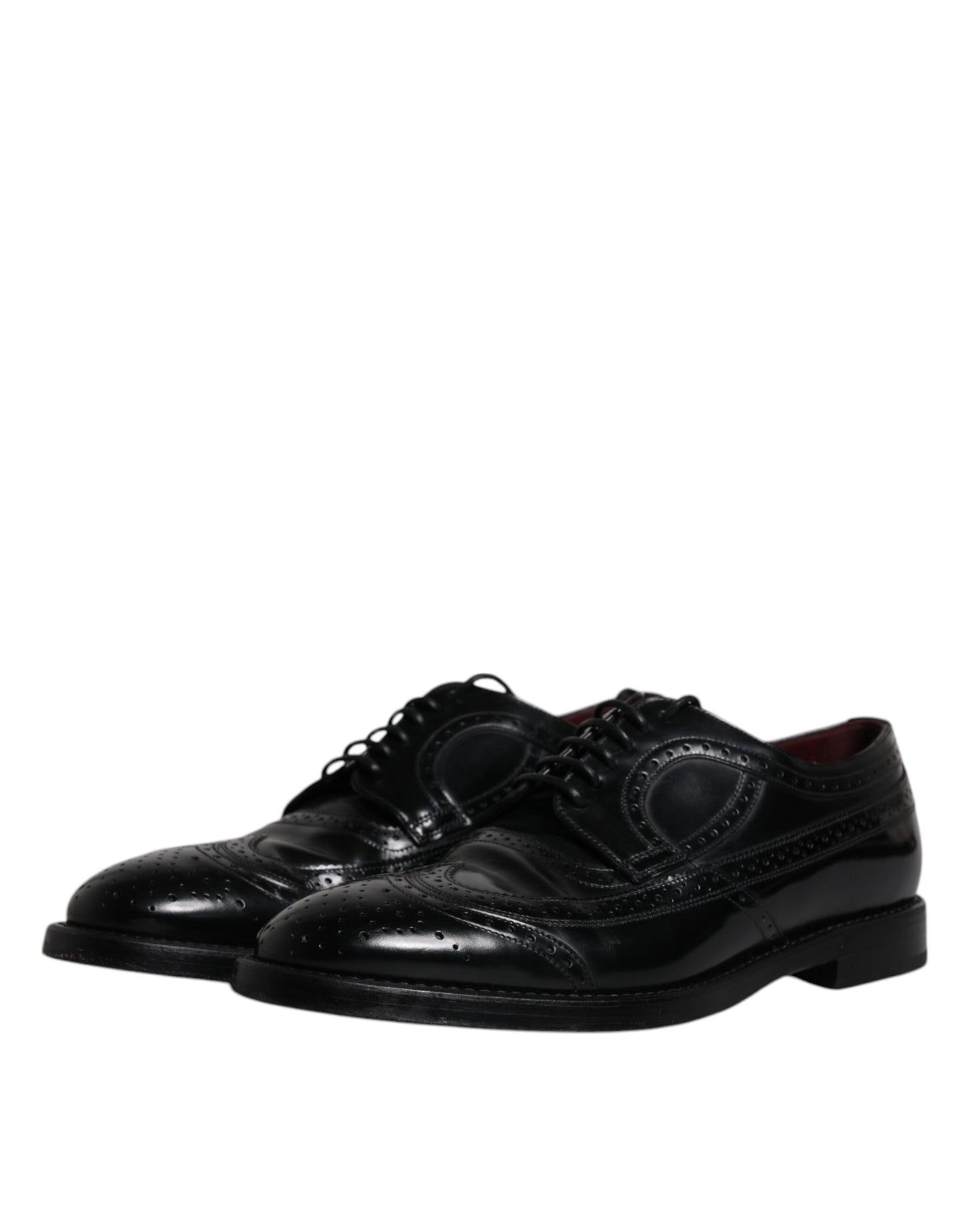 Dolce & Gabbana Black Leather Derby Wingtip Formal Shoes EU43 / US10