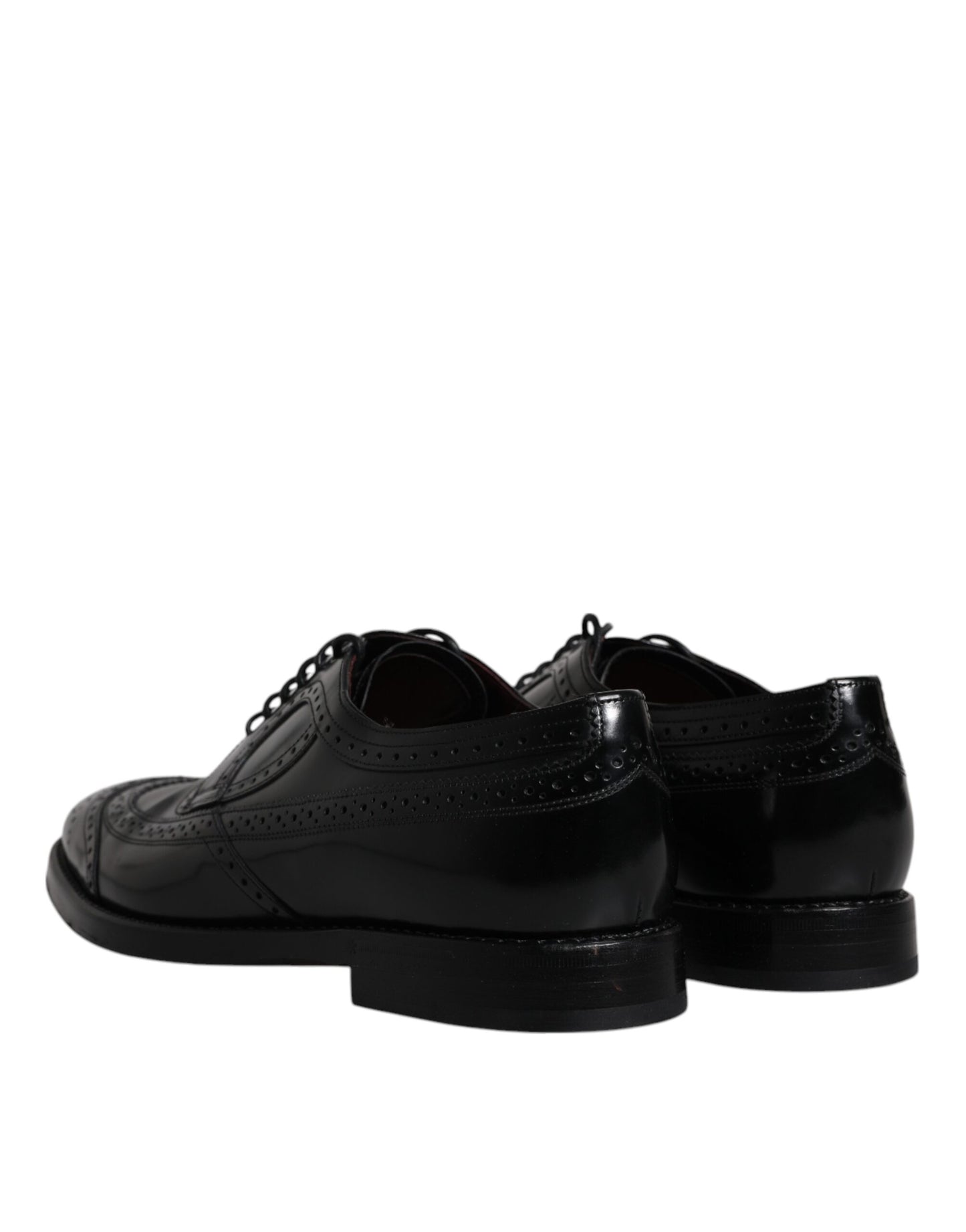 Dolce & Gabbana Black Leather Derby Wingtip Formal Shoes EU43 / US10