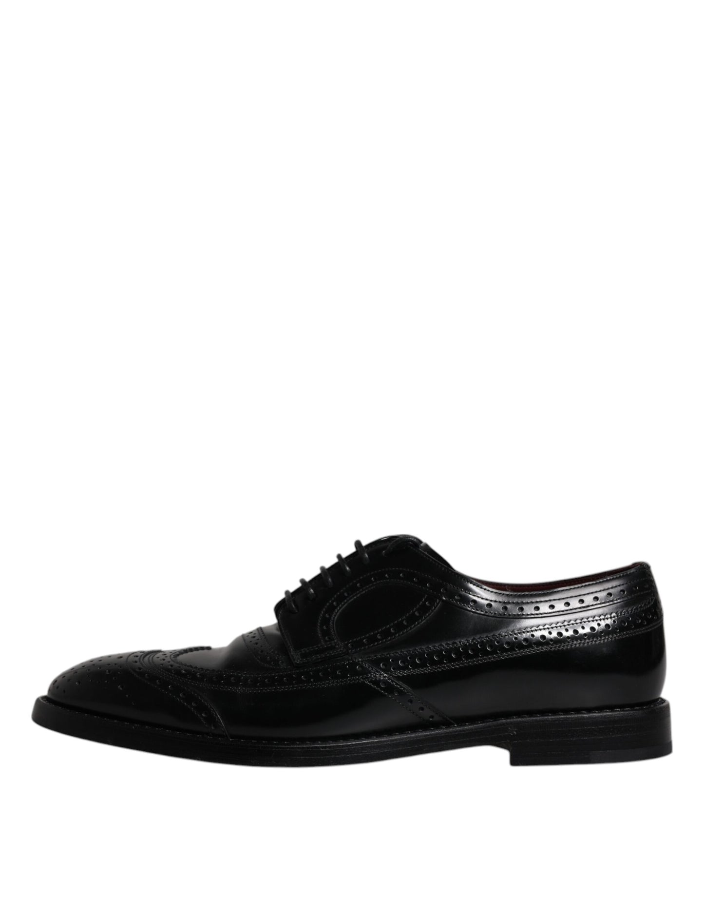 Dolce & Gabbana Black Leather Derby Wingtip Formal Shoes EU43 / US10