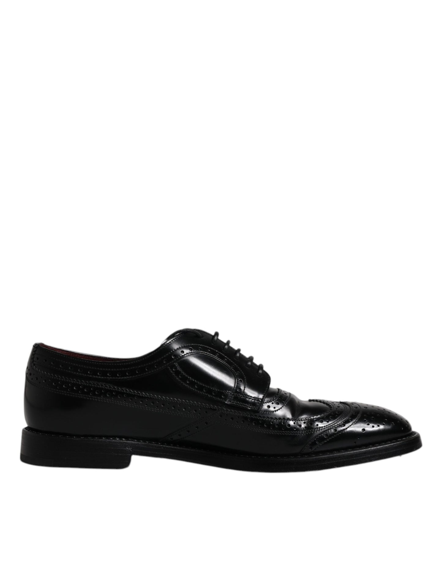 Dolce & Gabbana Black Leather Derby Wingtip Formal Shoes EU43 / US10