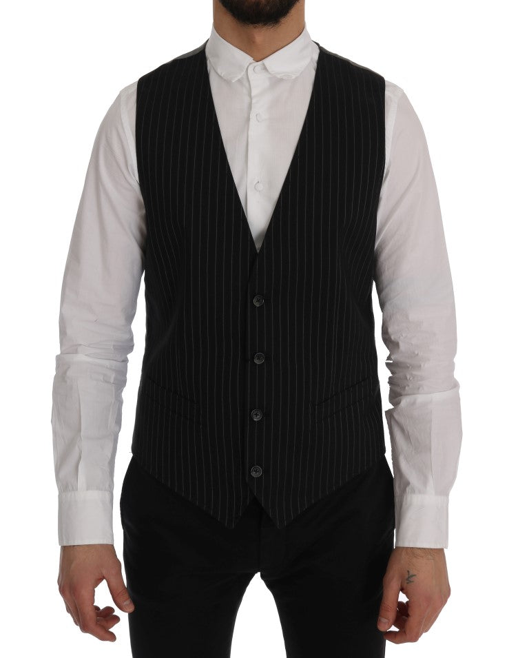 Dolce & Gabbana Sleek Striped Waistcoat Vest IT50 / M