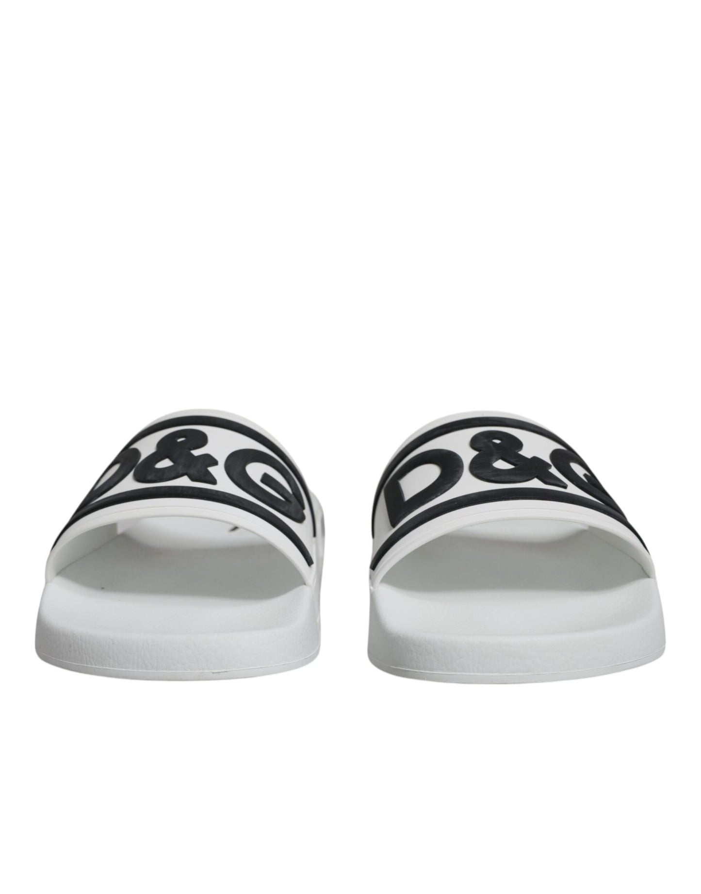 Dolce & Gabbana White Black Sandals Rubber Beachwear Shoes EU46 / US13