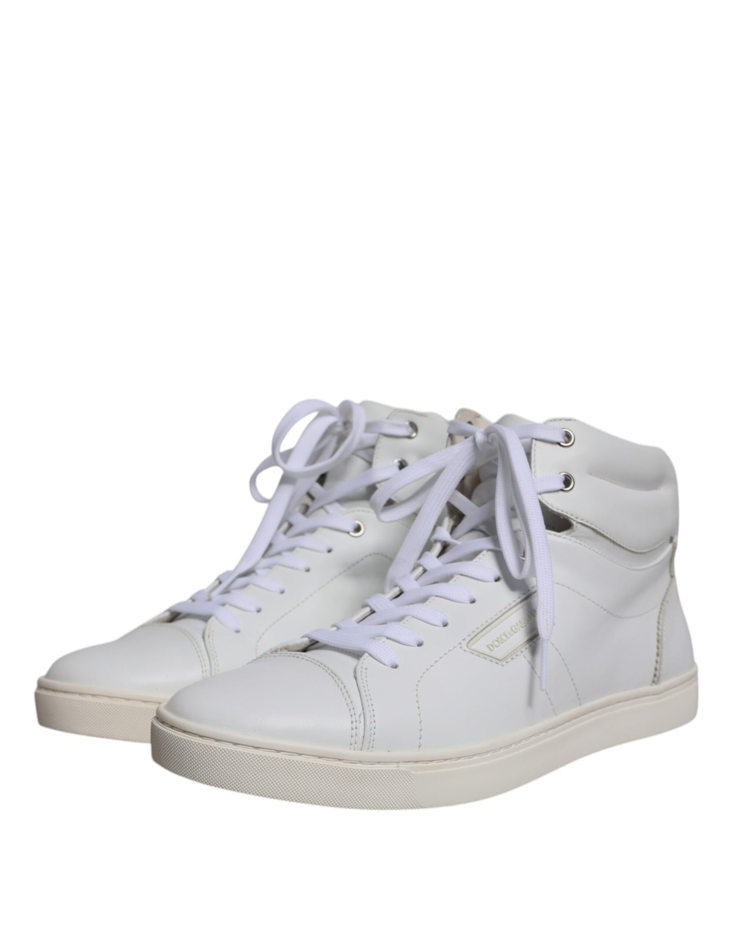 Dolce & Gabbana White Leather Mid Top Men Sneakers Shoes EU43 / US10