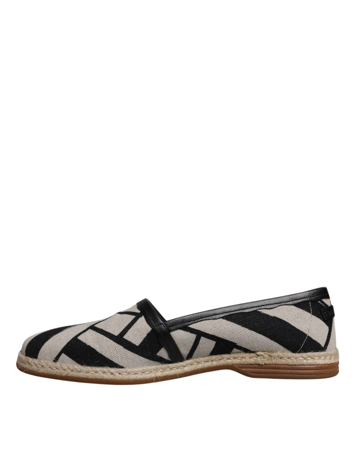 Dolce & Gabbana Black White Stripes Slip On Espadrille Shoes EU41.5 / US8.5