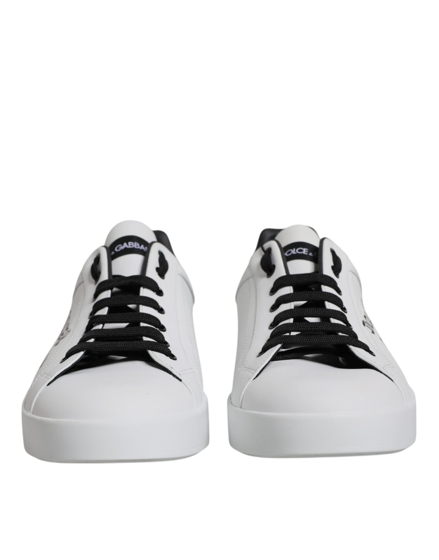 Dolce & Gabbana White Leather Logo Portofino Sneakers Shoes EU46 / US13