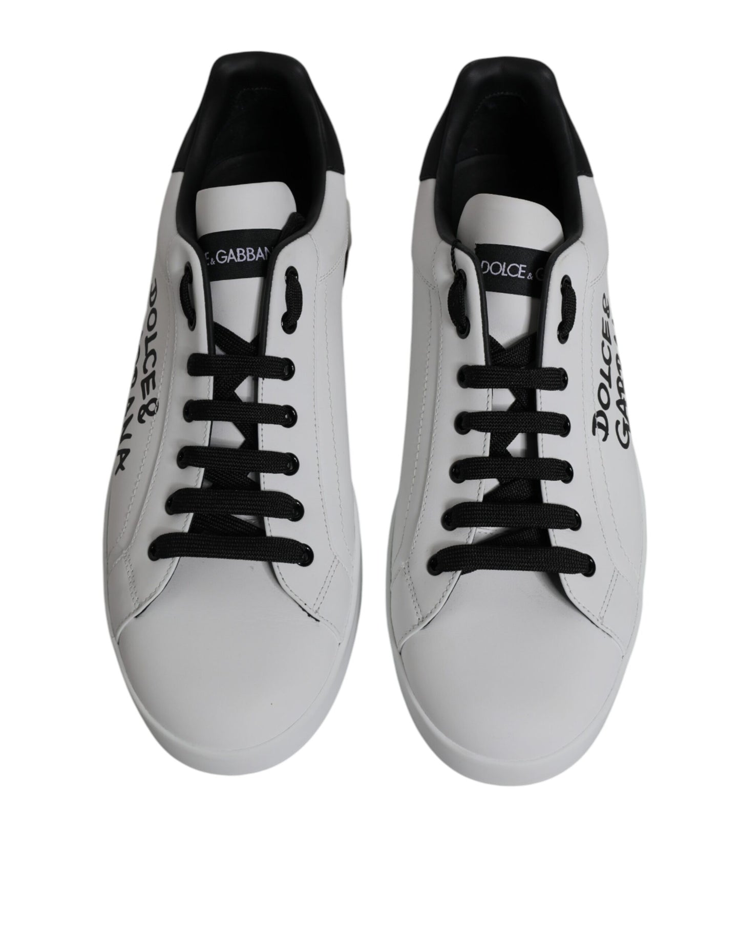 Dolce & Gabbana White Leather Logo Portofino Sneakers Shoes EU46 / US13