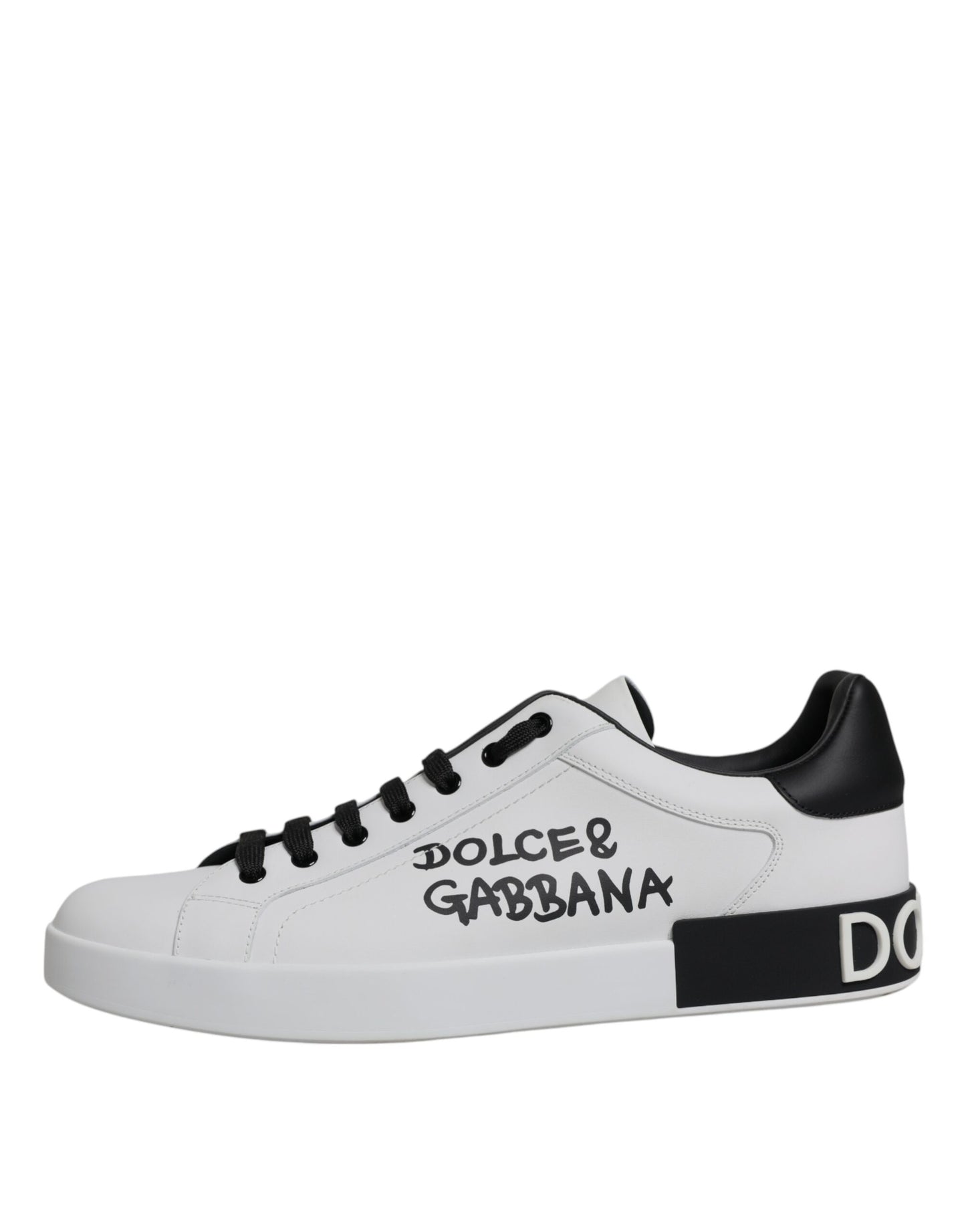 Dolce & Gabbana White Leather Logo Portofino Sneakers Shoes EU46 / US13