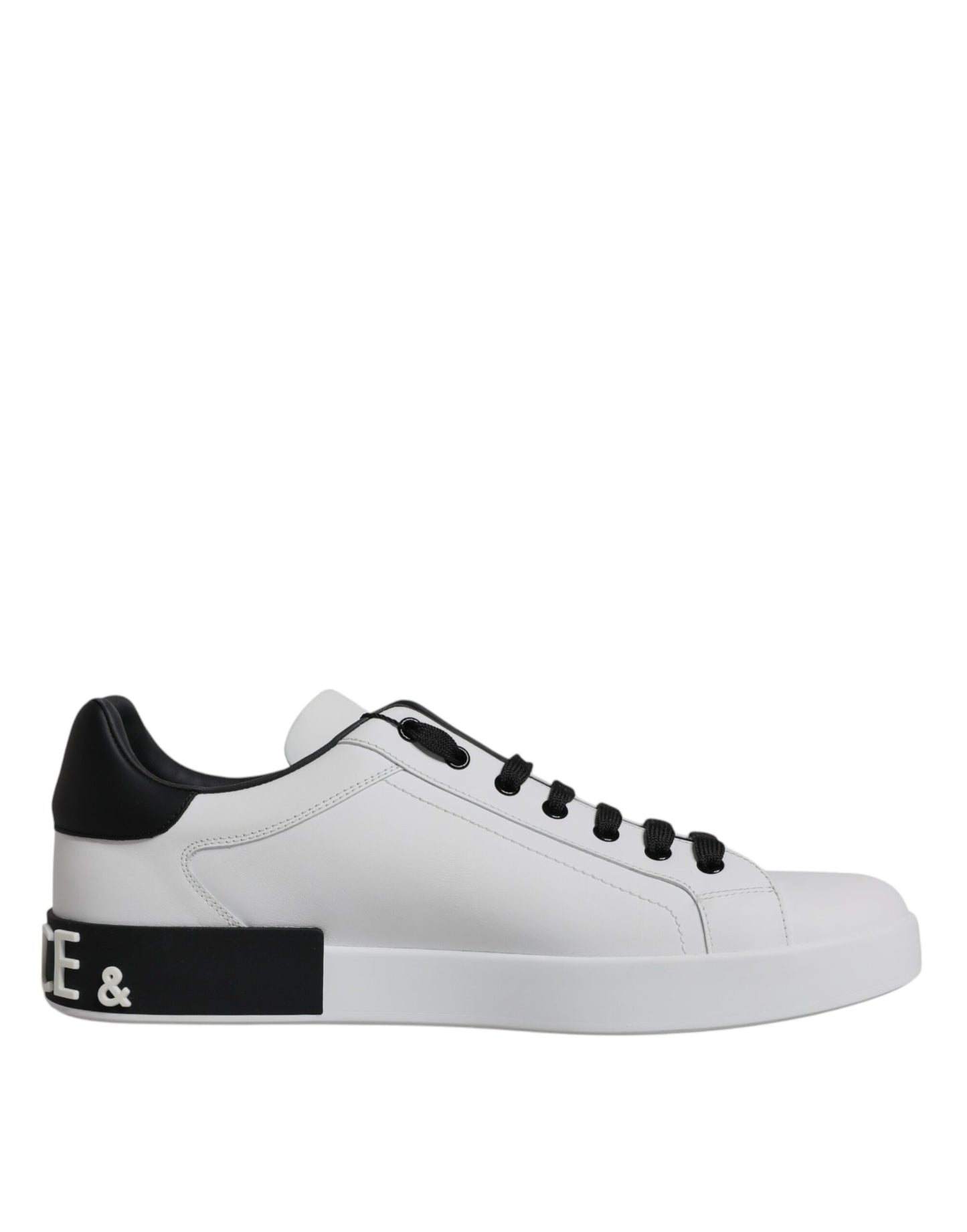 Dolce & Gabbana White Leather Logo Portofino Sneakers Shoes EU46 / US13