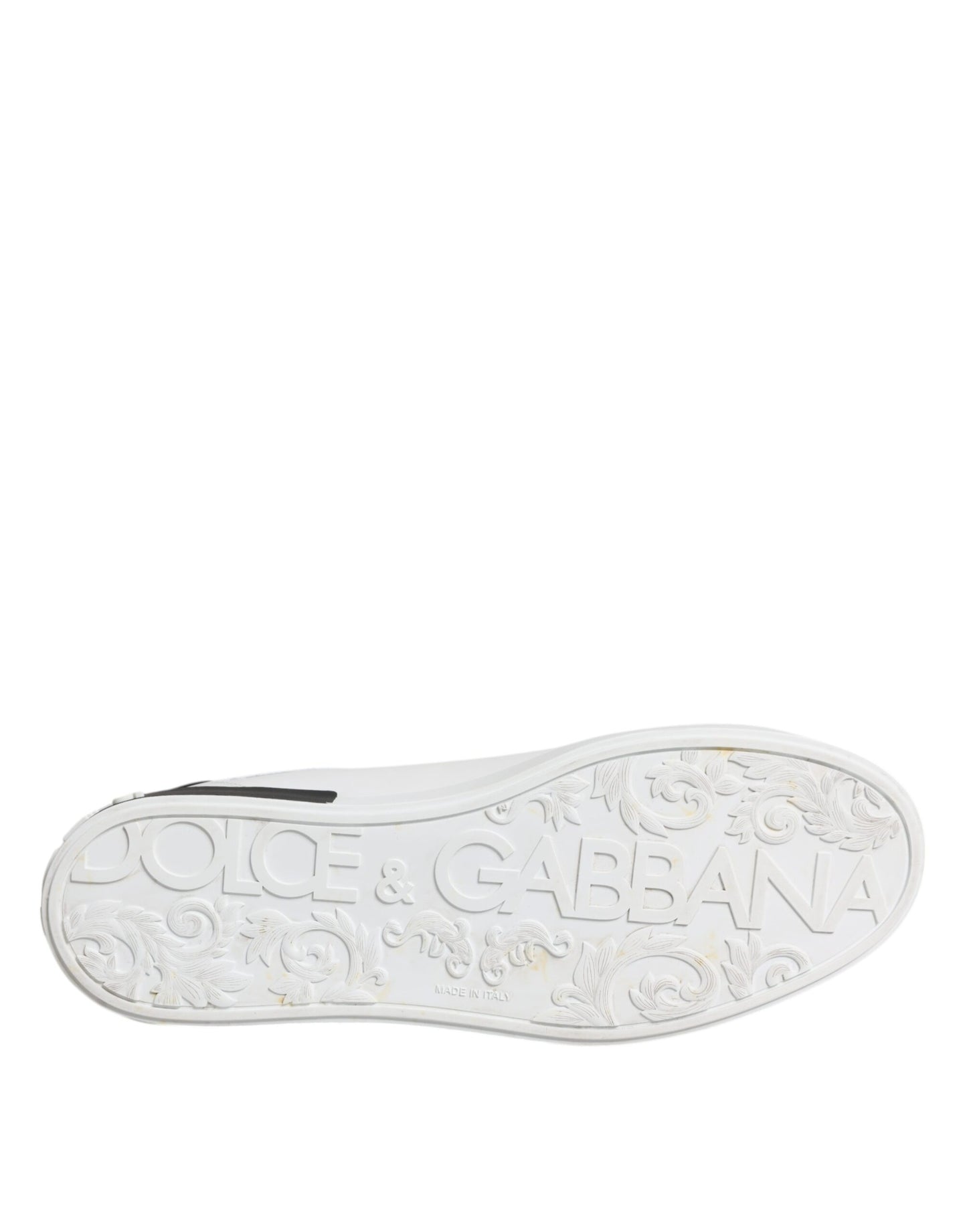 Dolce & Gabbana White Leather Logo Portofino Sneakers Shoes EU46 / US13