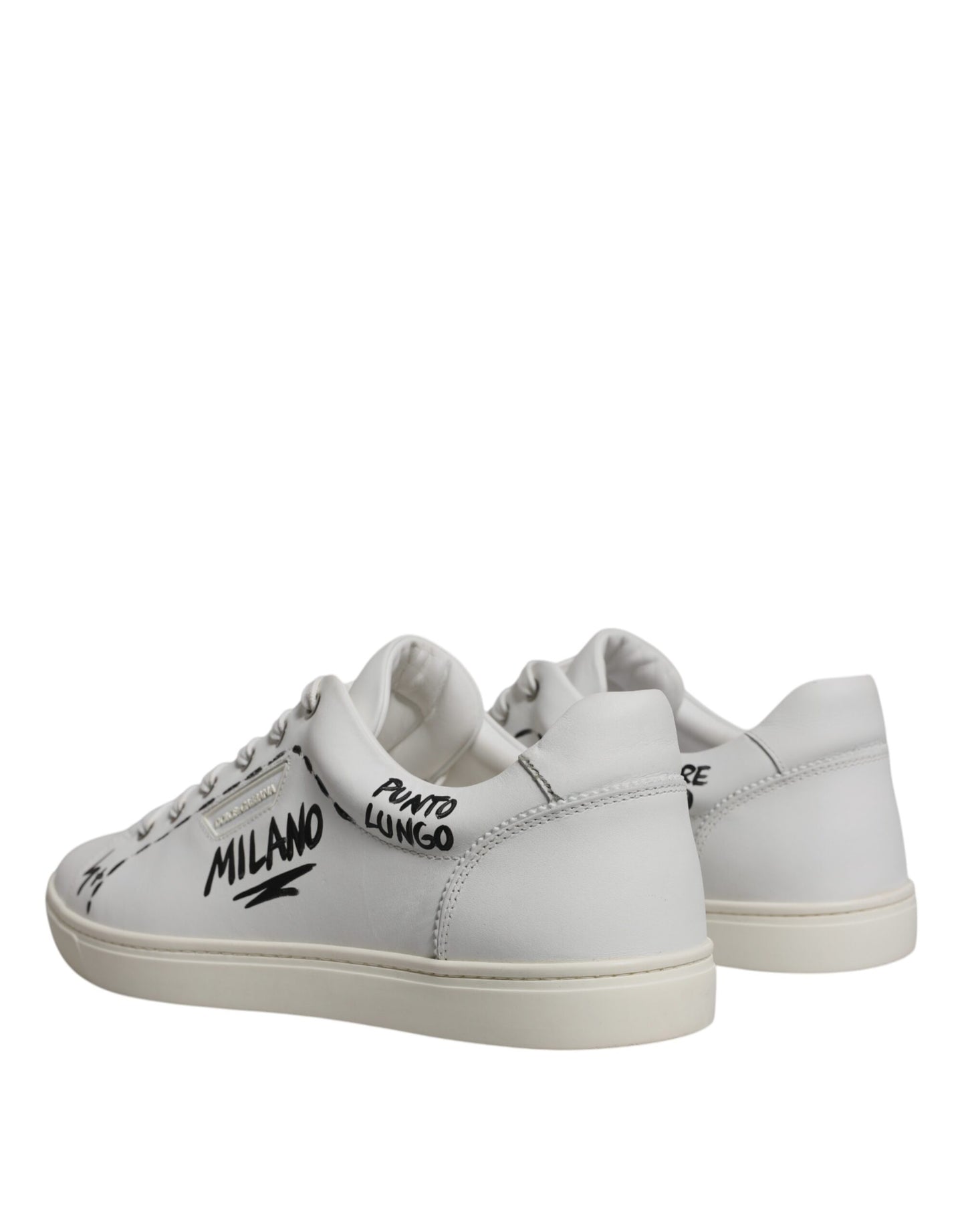 Dolce & Gabbana White Leather Milano Low Top Sneakers Shoes EU45 / US12