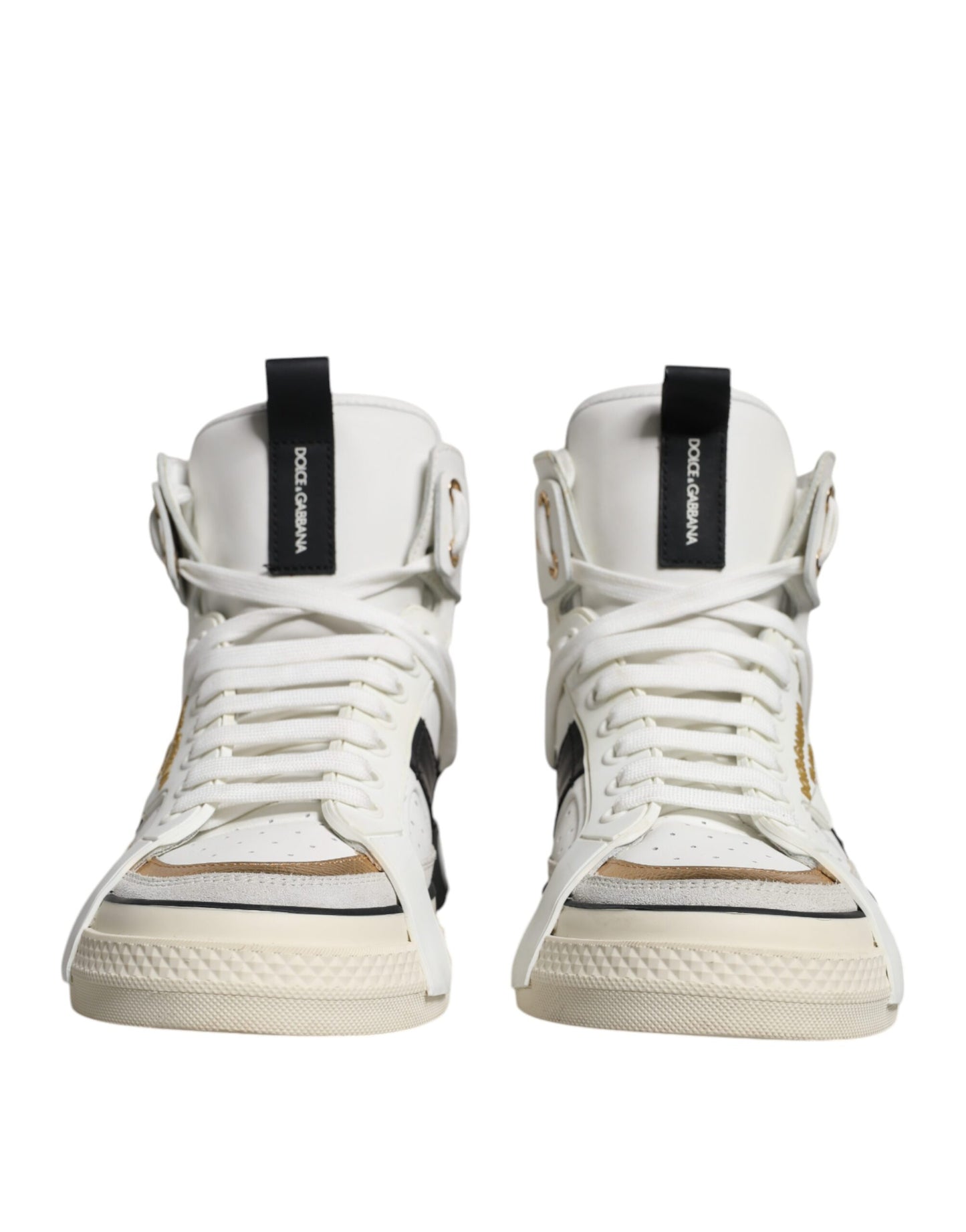 Dolce & Gabbana White Leather High Top Men Sneakers Shoes EU41.5 / US8.5