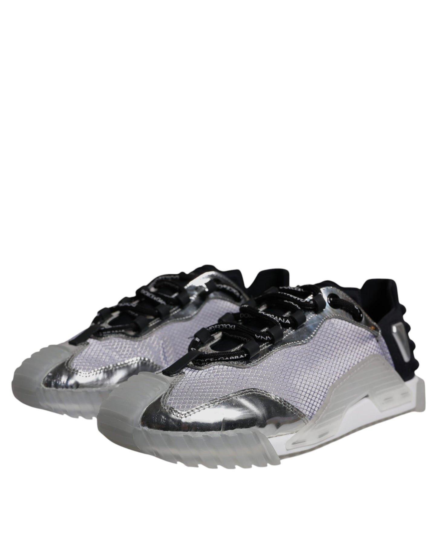 Dolce & Gabbana Silver Black Nylon NS1 Low Top Sneakers Shoes EU41 / US8