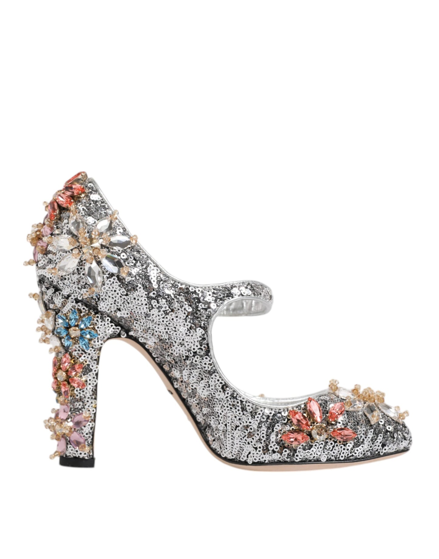 Dolce & Gabbana Silver Sequin Embellished Heels Pumps Shoes EU36.5 / US6.5