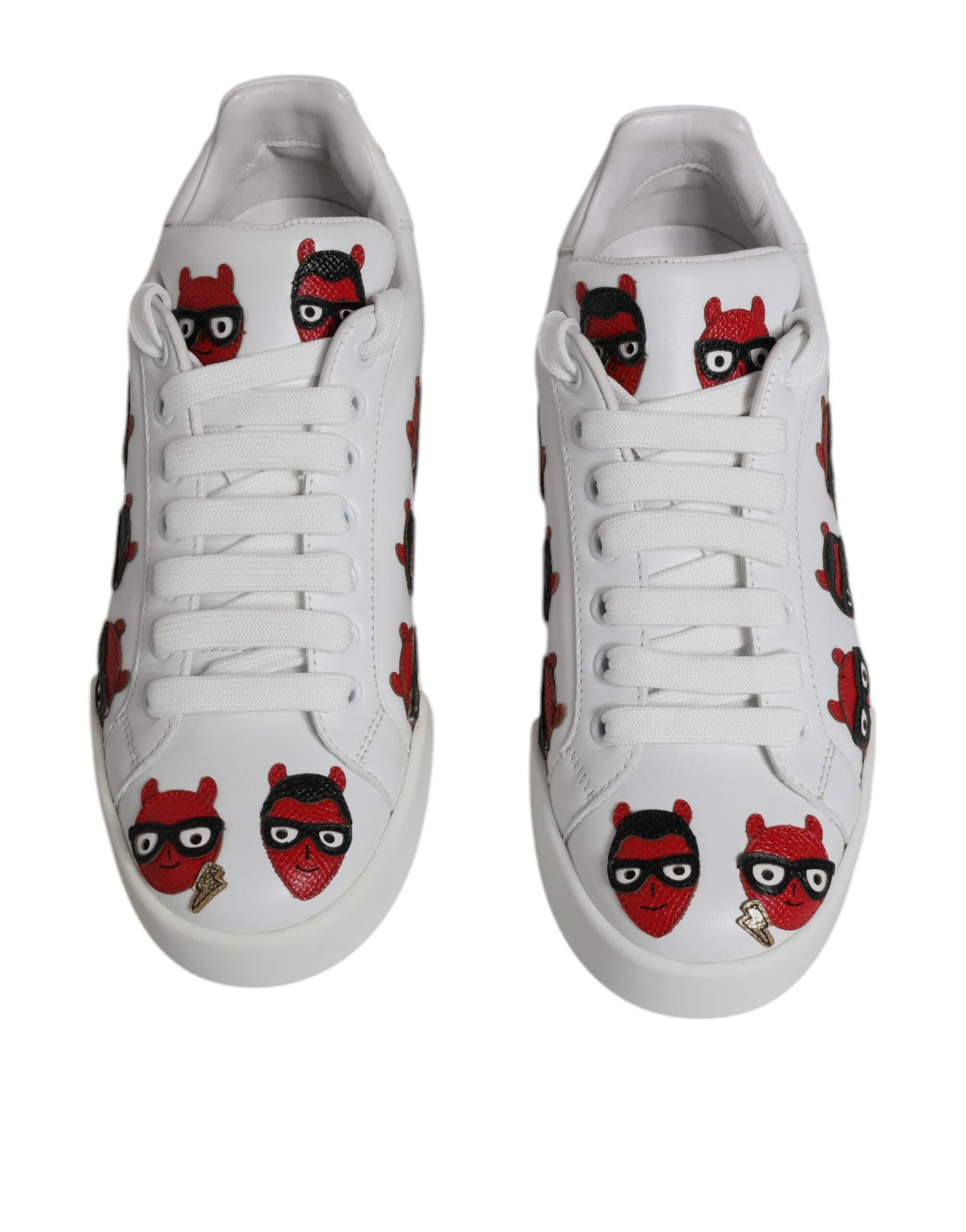 Dolce & Gabbana White Devil Face Portofino Sneakers Shoes EU36 / US6