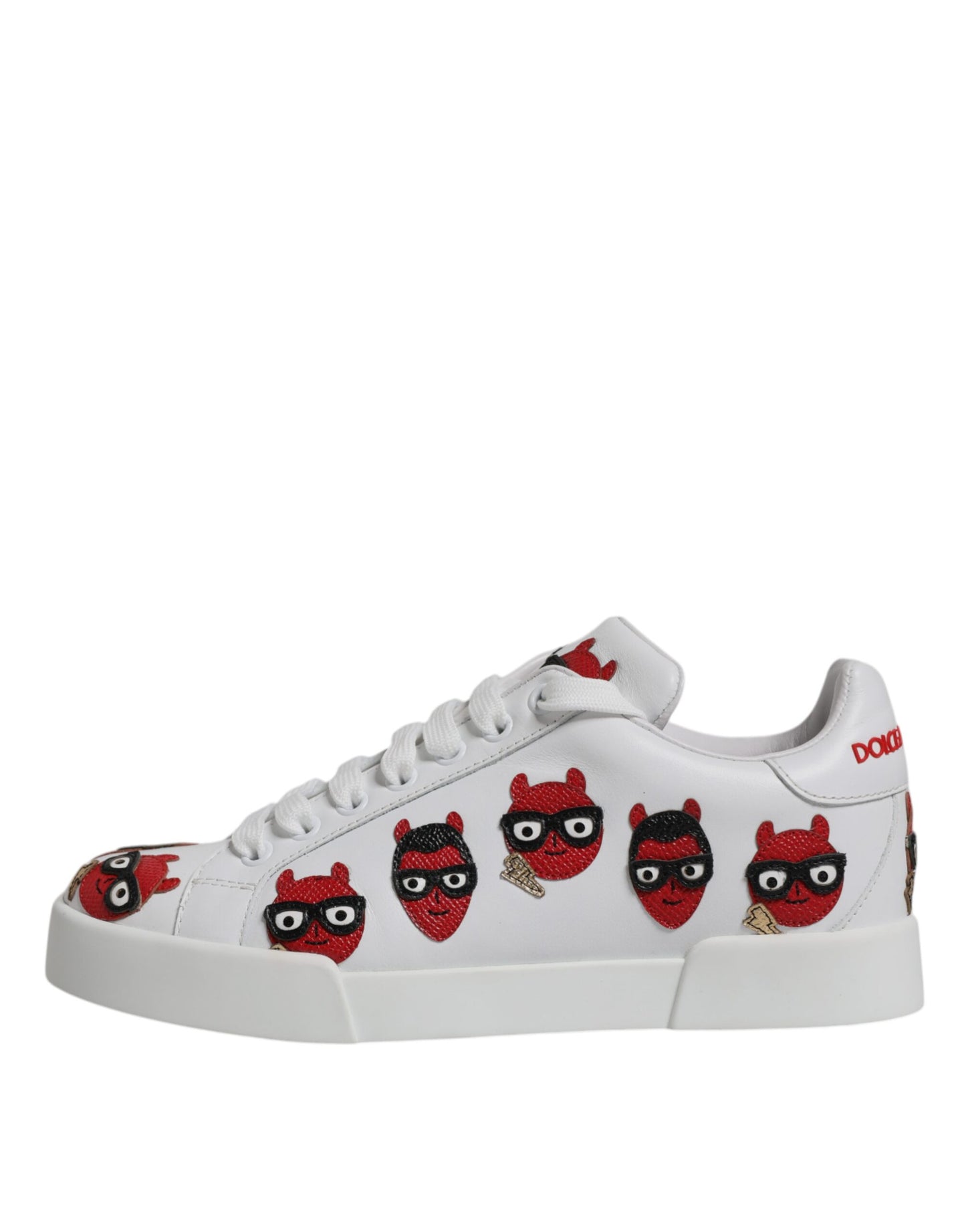 Dolce & Gabbana White Devil Face Portofino Sneakers Shoes EU36 / US6