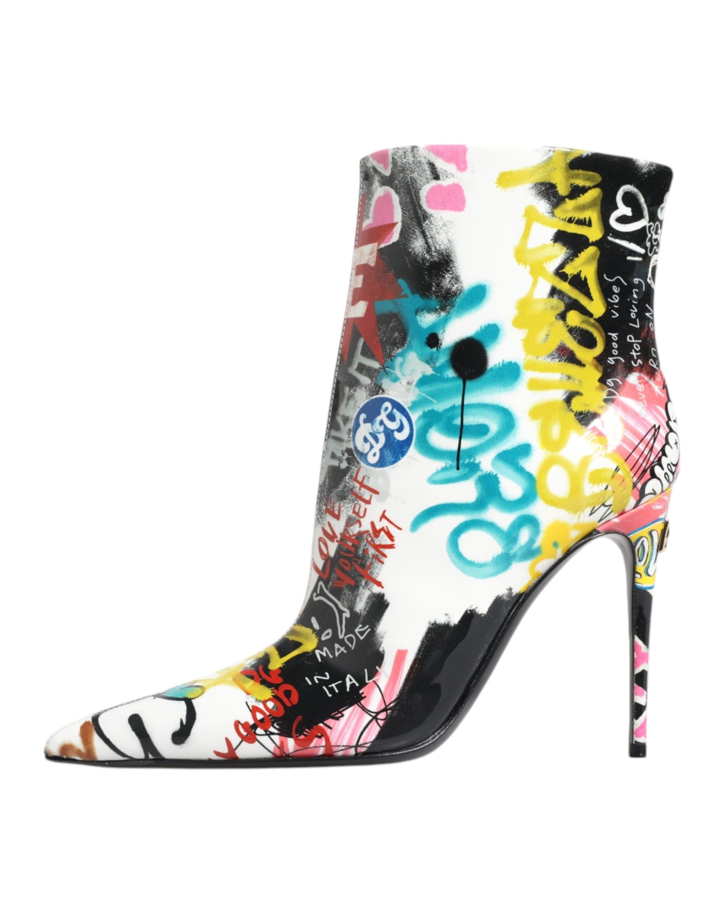 Dolce & Gabbana Multicolor Graffiti Keira Mid Calf Boots Shoes EU39 / US9