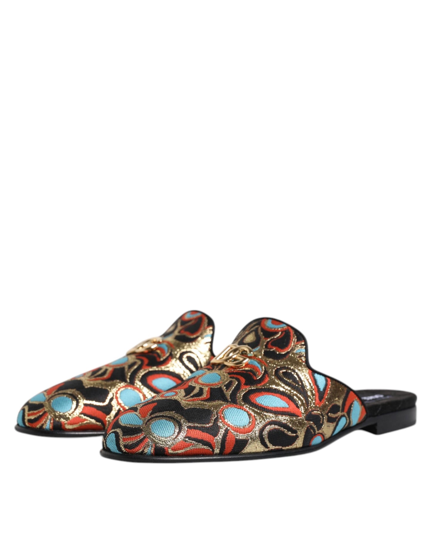 Dolce & Gabbana Multicolor Jacquard Logo Flat Sandals Shoes EU39 / US9