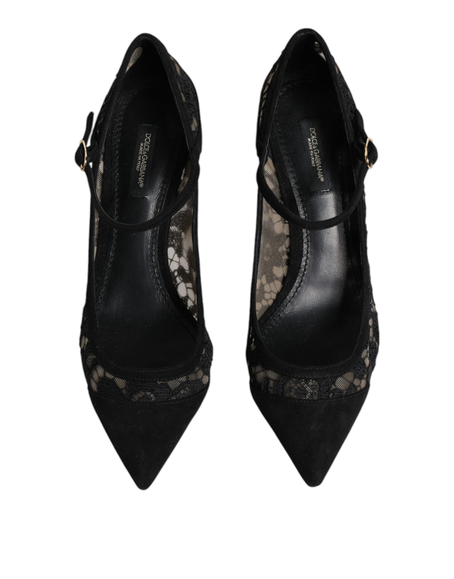 Dolce & Gabbana Black Mary Jane Taormina Lace Pumps Shoes EU43 / US13