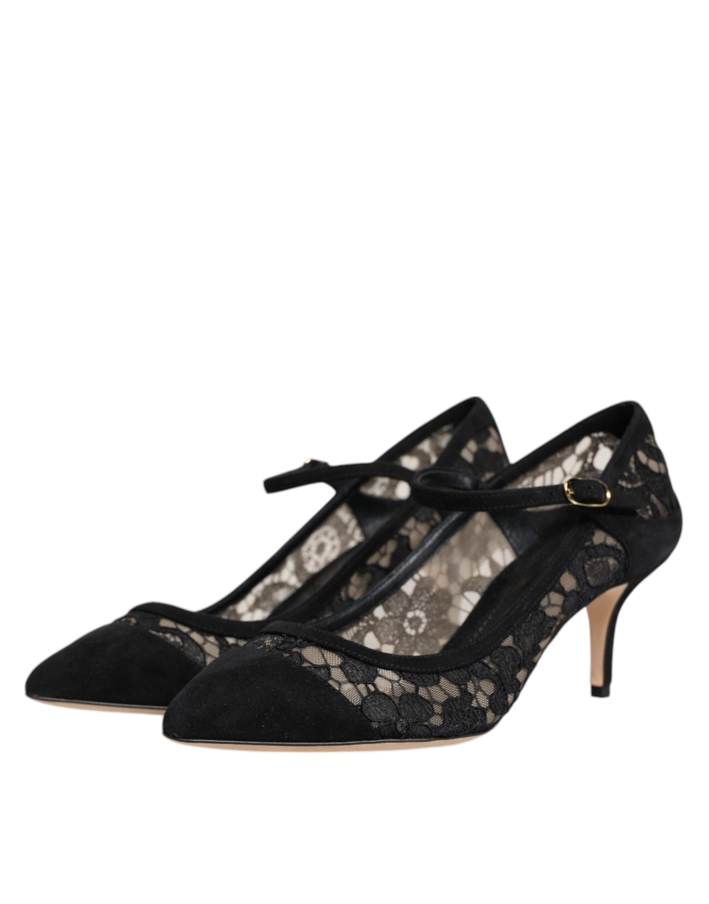 Dolce & Gabbana Black Mary Jane Taormina Lace Pumps Shoes EU43 / US13