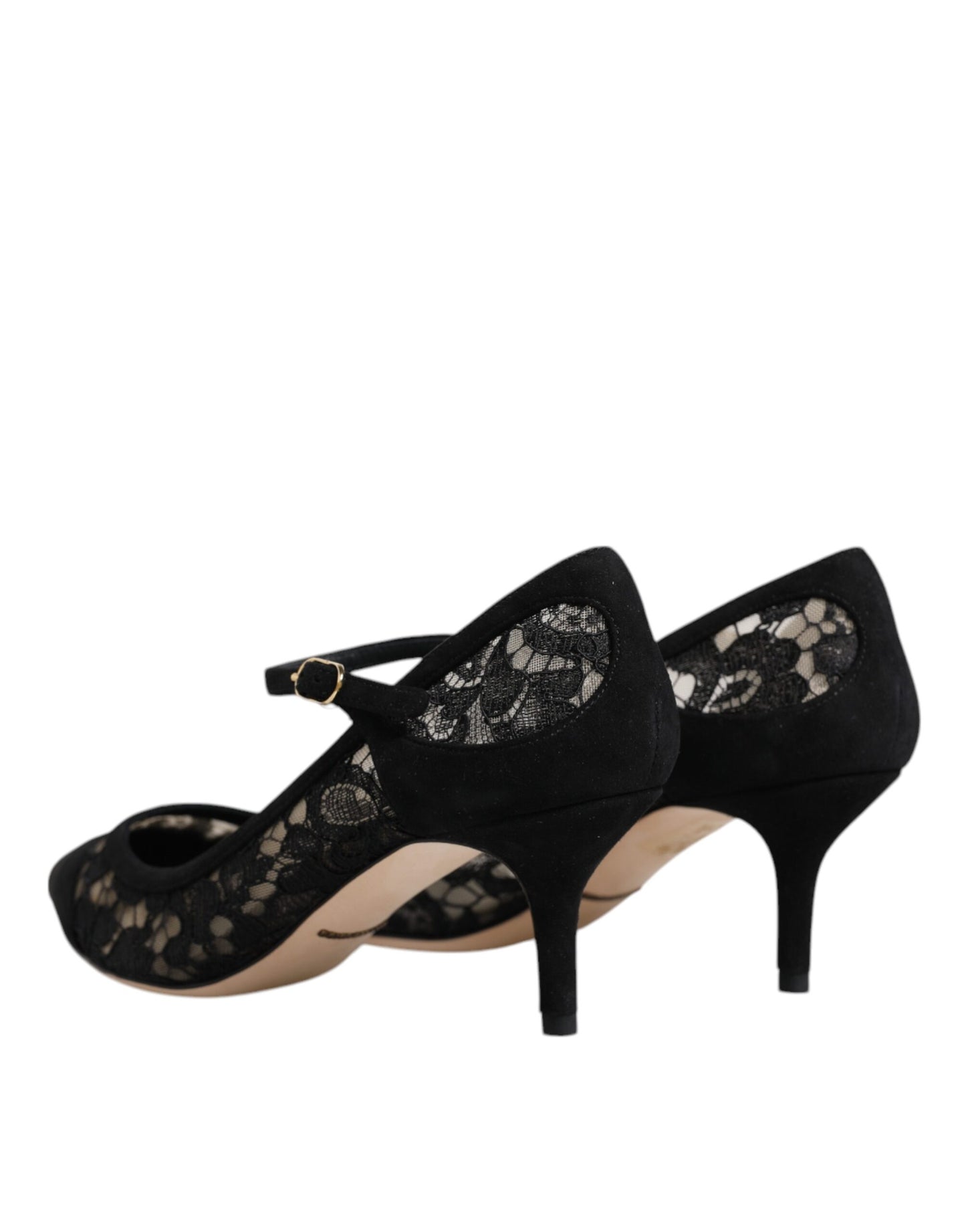 Dolce & Gabbana Black Mary Jane Taormina Lace Pumps Shoes EU43 / US13