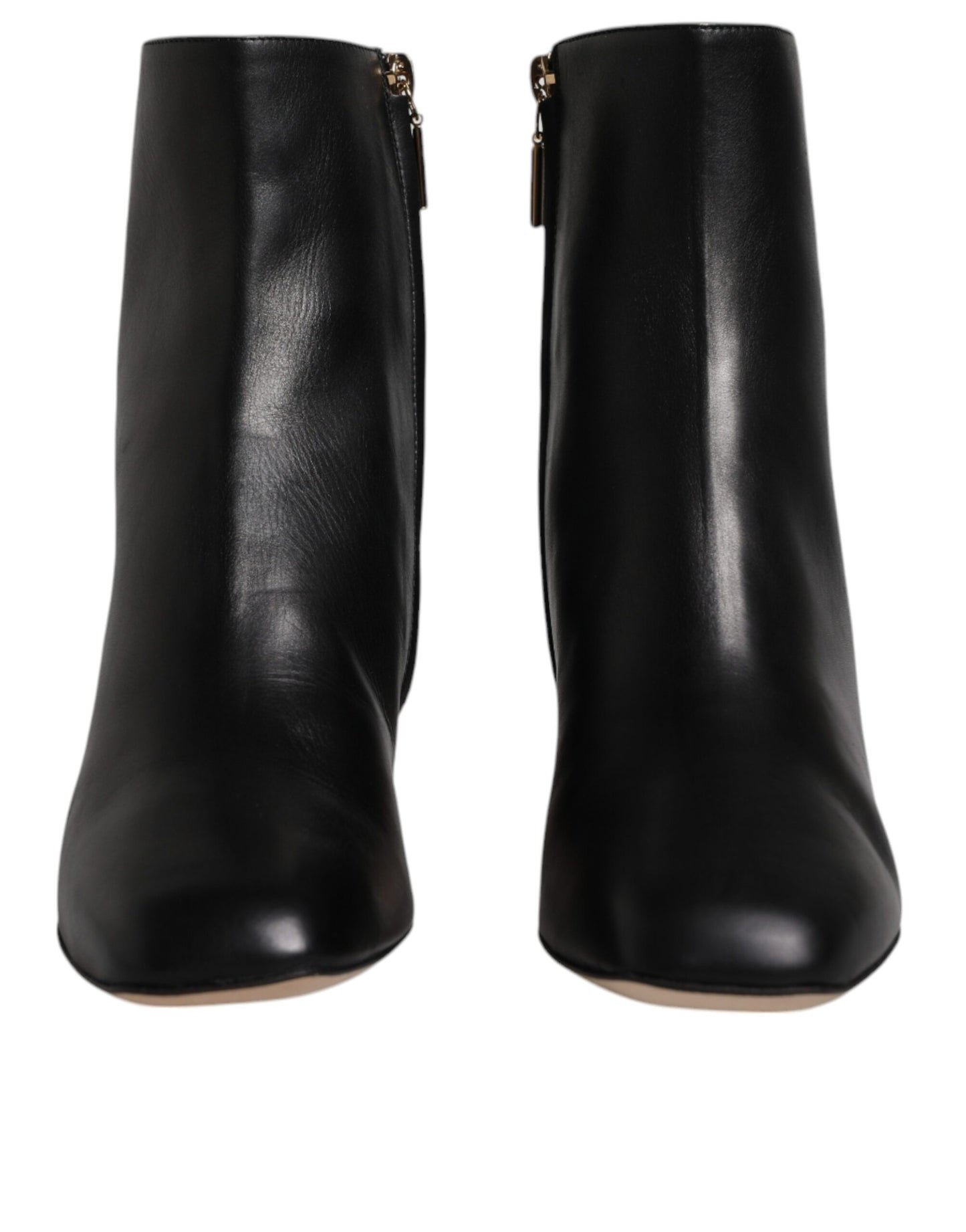 Dolce & Gabbana Black Jackie Leather Mid Calf Boots Shoes EU37 / US7