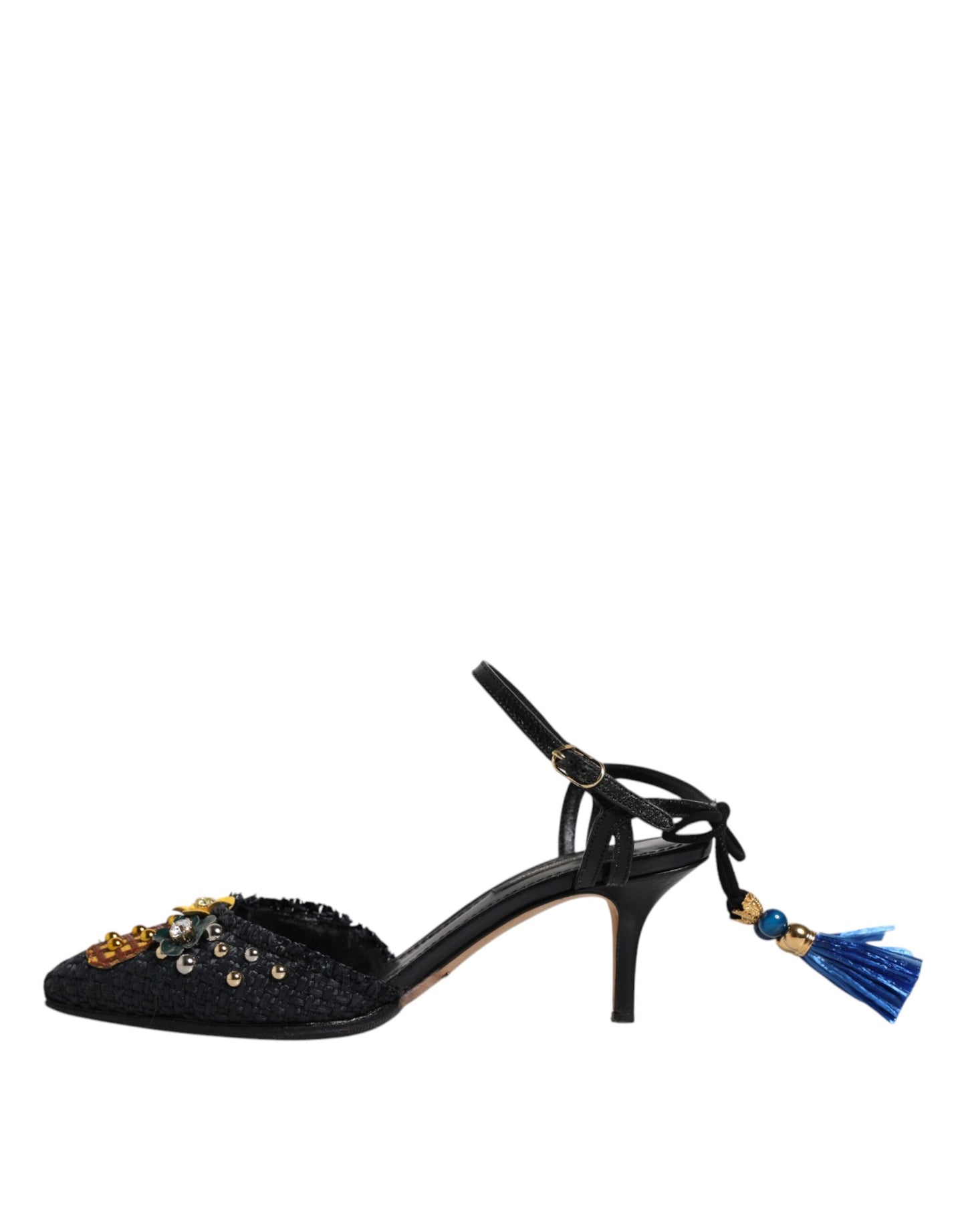 Dolce & Gabbana Black Pineapple Bellucci Heels Sandals Shoes EU37.5 / US7.5