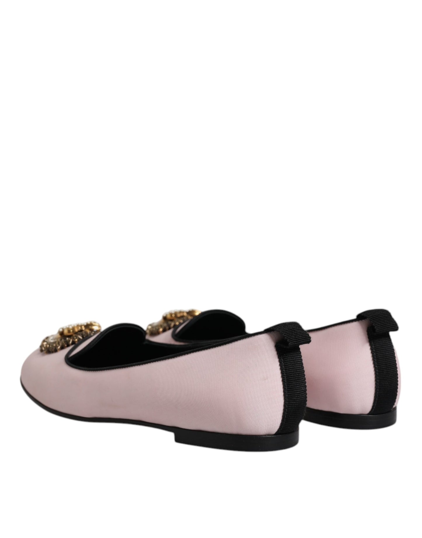 Dolce & Gabbana Light Pink Velvet Slip On Loafers Flats Shoes EU36 / US6