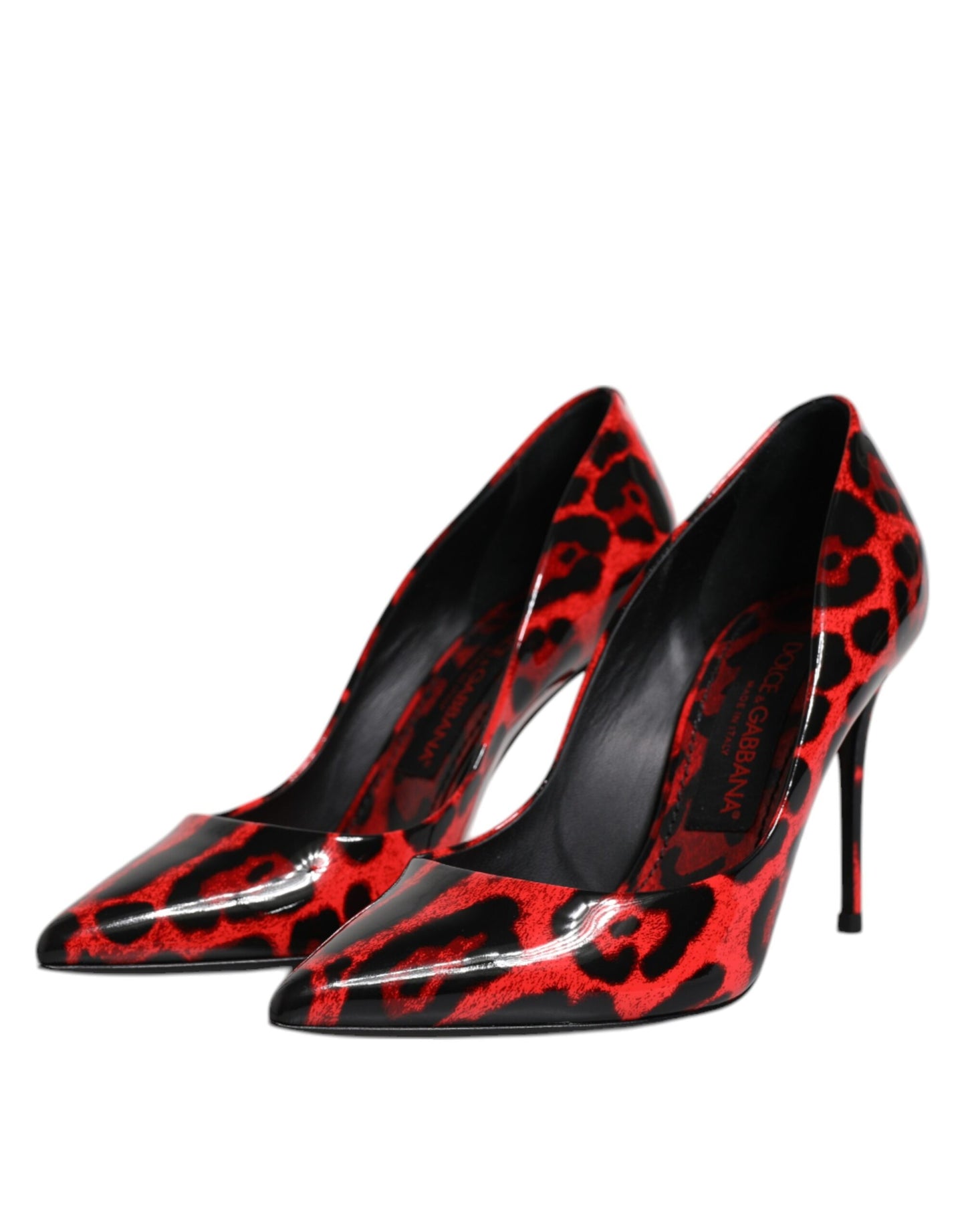 Dolce & Gabbana Red Leopard Leather Stiletto High Heels Pumps Shoes EU36.5 / US6.5