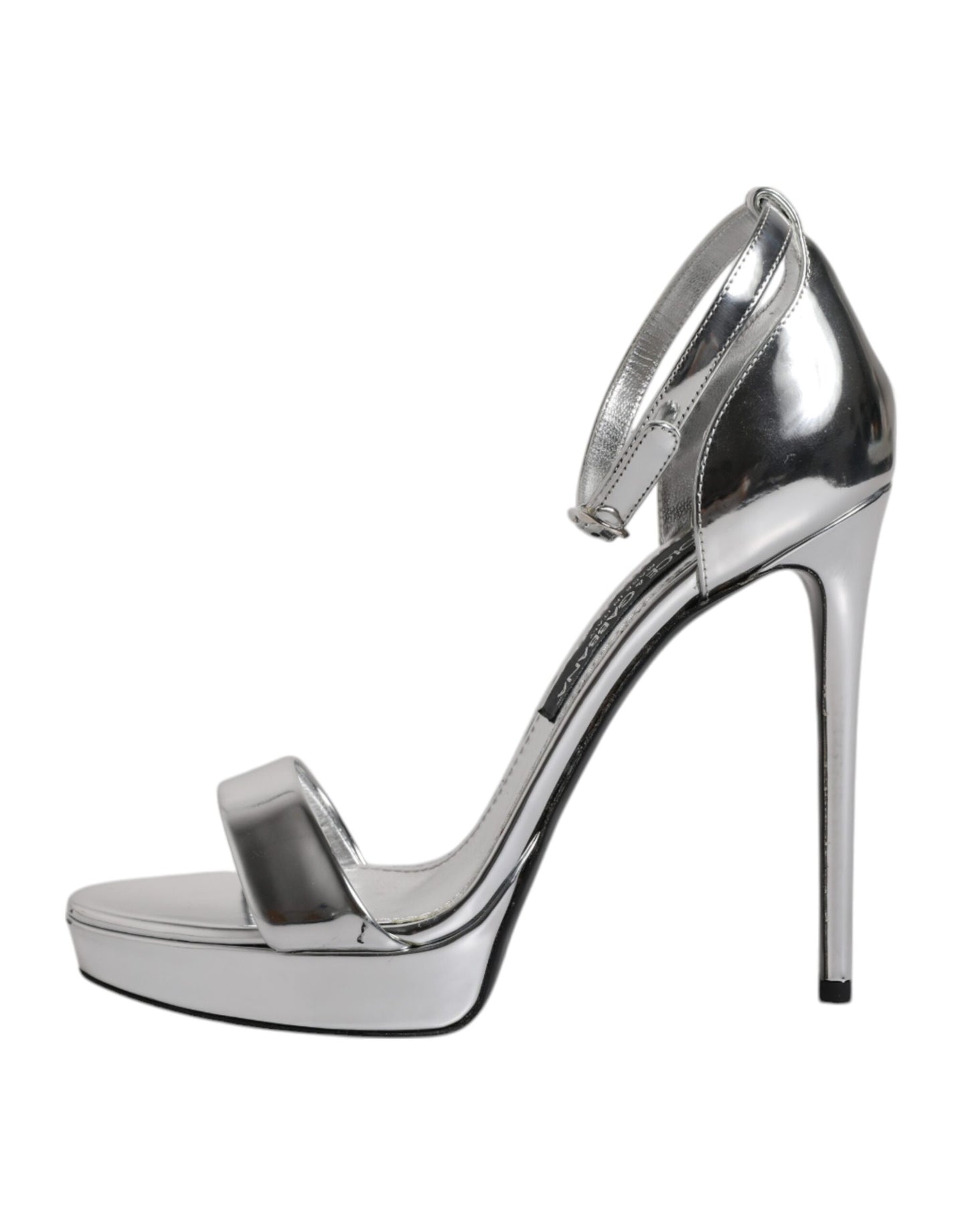 Dolce & Gabbana Silver KEIRA Heels Ankle Strap Sandals Shoes EU39 / US9