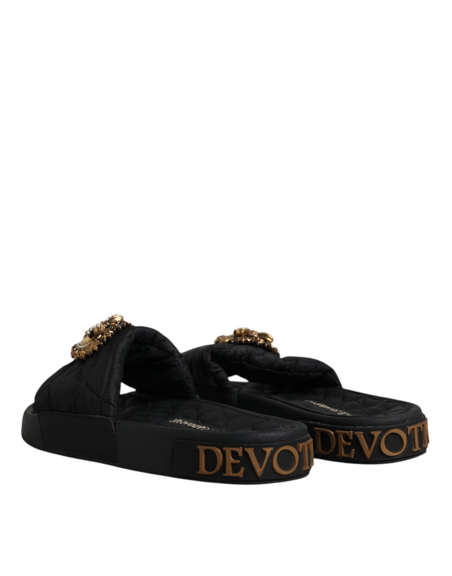 Dolce & Gabbana Black Devotion Beachwear Sandals Shoes EU36 / US6