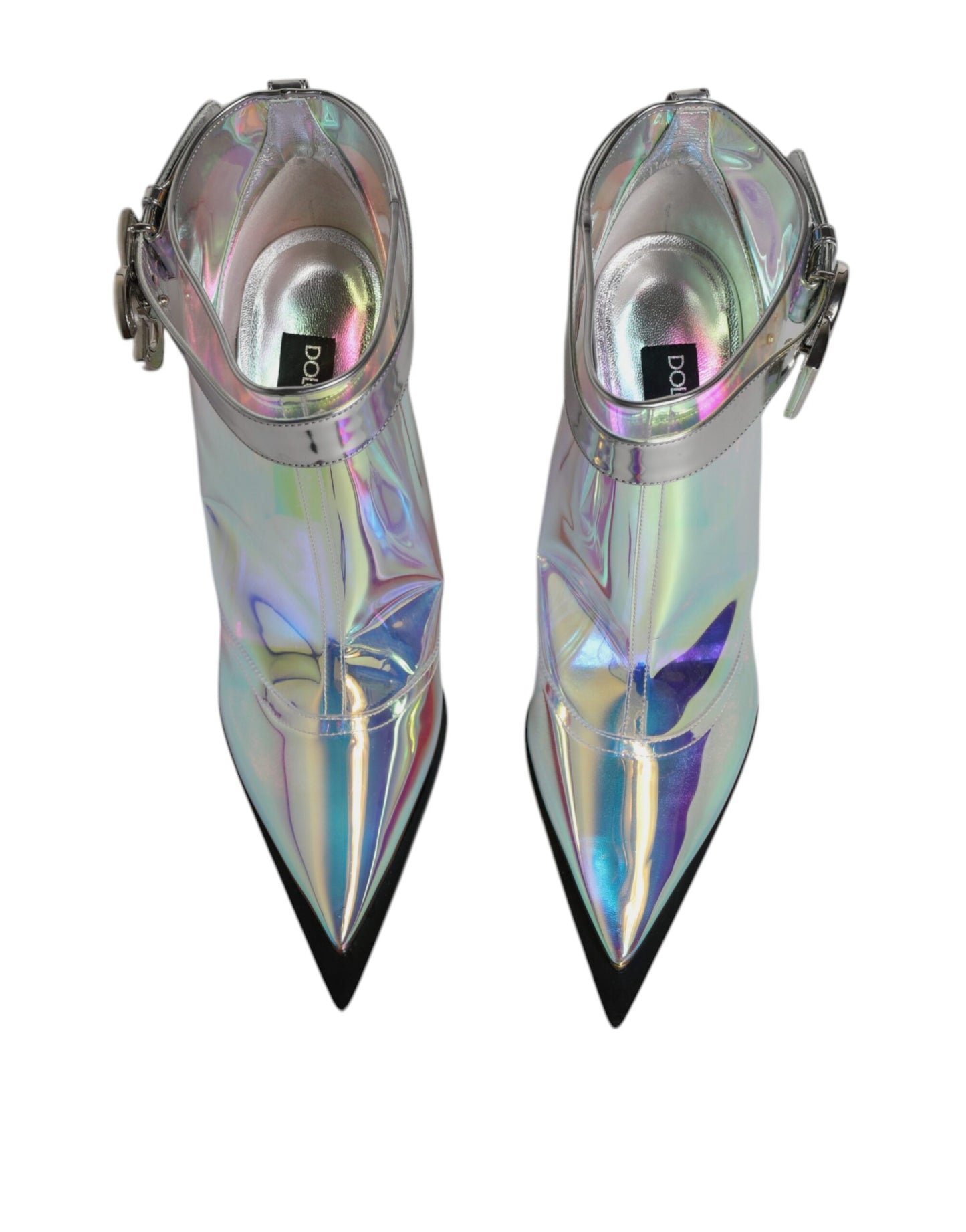 Dolce & Gabbana Shoes Silver Iridescent Pointed Short Boots EU39 / US9