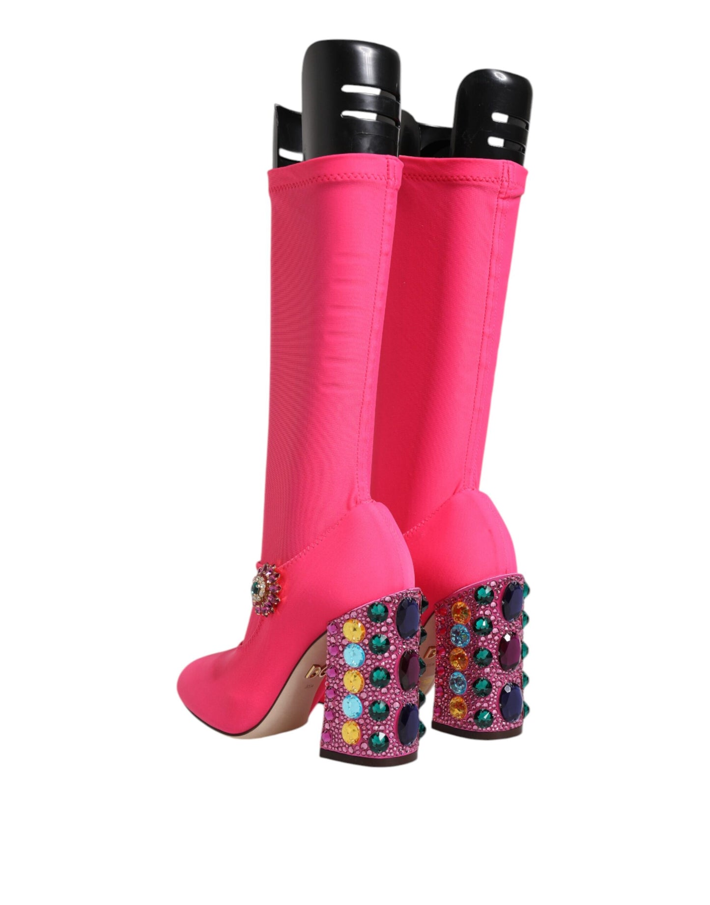 Dolce & Gabbana Pink Nylon Crystal Vally High Boots Shoes EU35.5 / US5.5