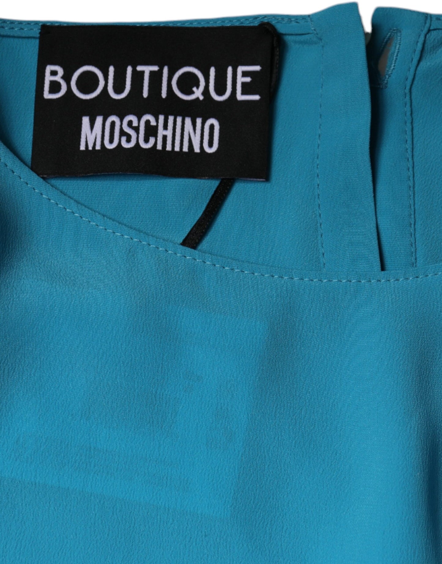 Boutique Moschino Blue Round Neckline Long Sleeves Blouse Top IT40 | S