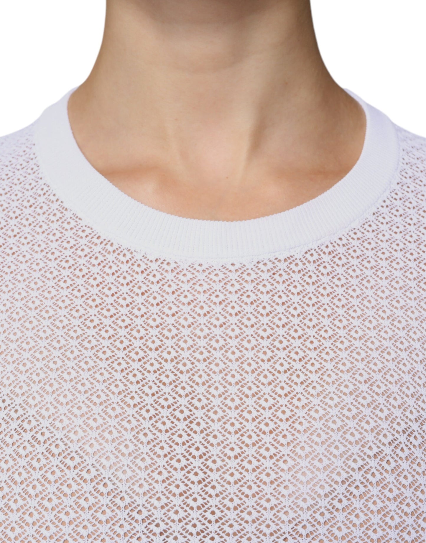 Dolce & Gabbana White Mesh See Through Long Sleeves Top IT50 / 3XL