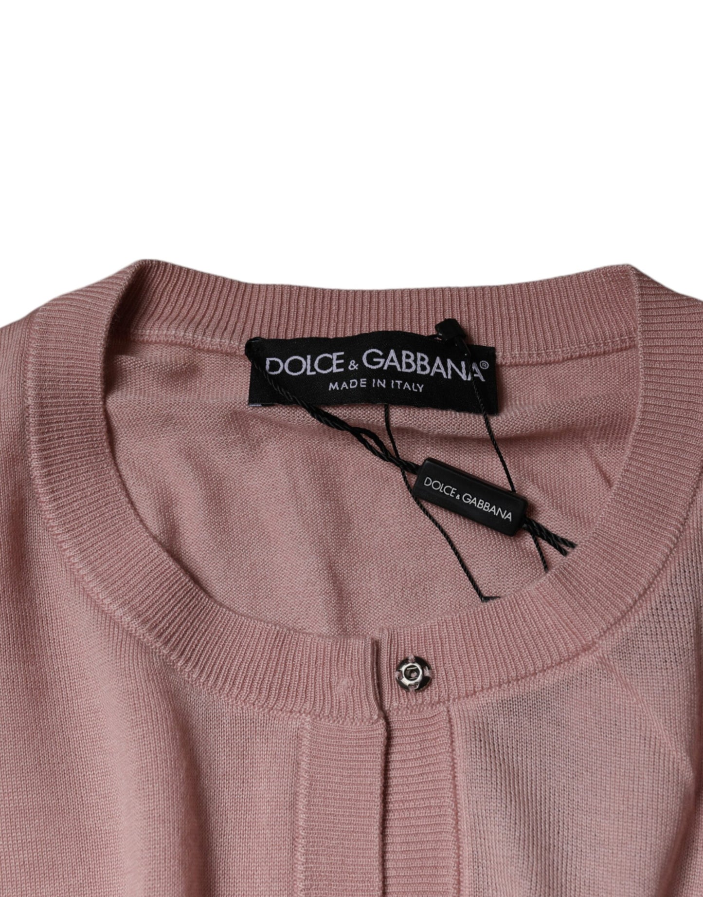 Dolce & Gabbana Pink Wool Knit Button Down Cardigan Sweater IT46 / XL