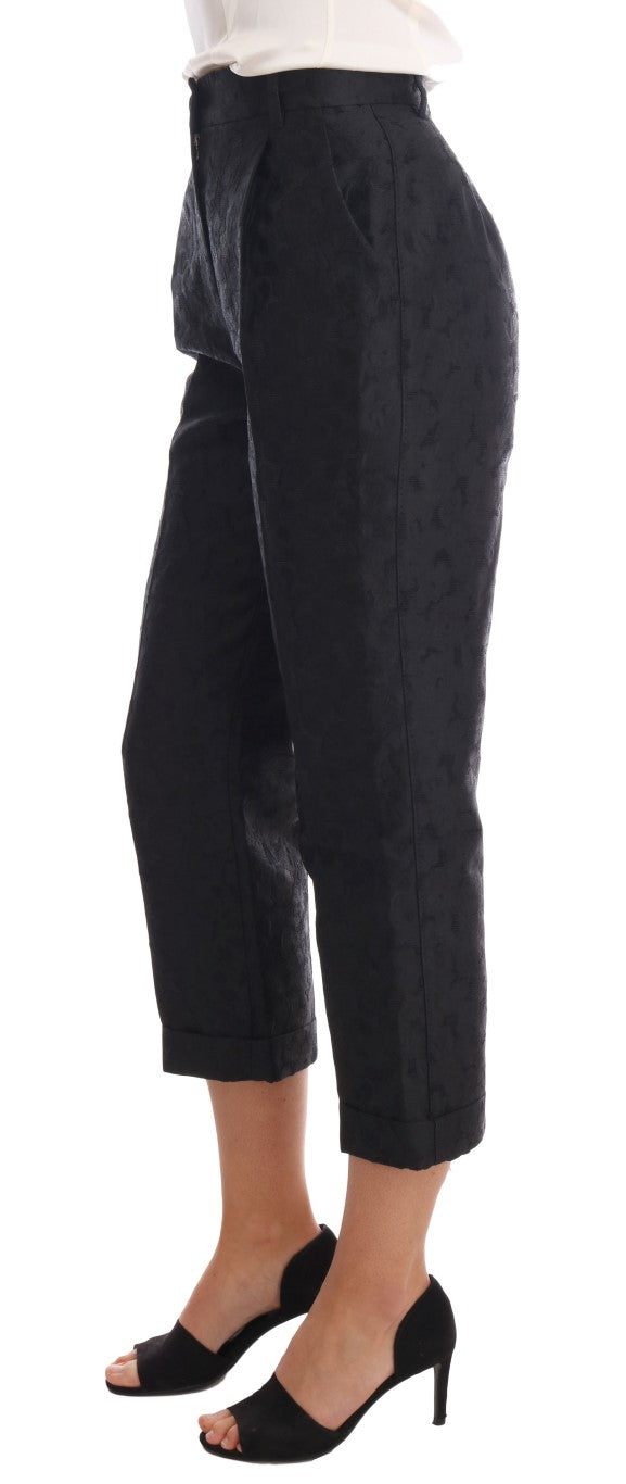 Dolce & Gabbana Elegant High Waist Capri Dress Pants IT42 | M