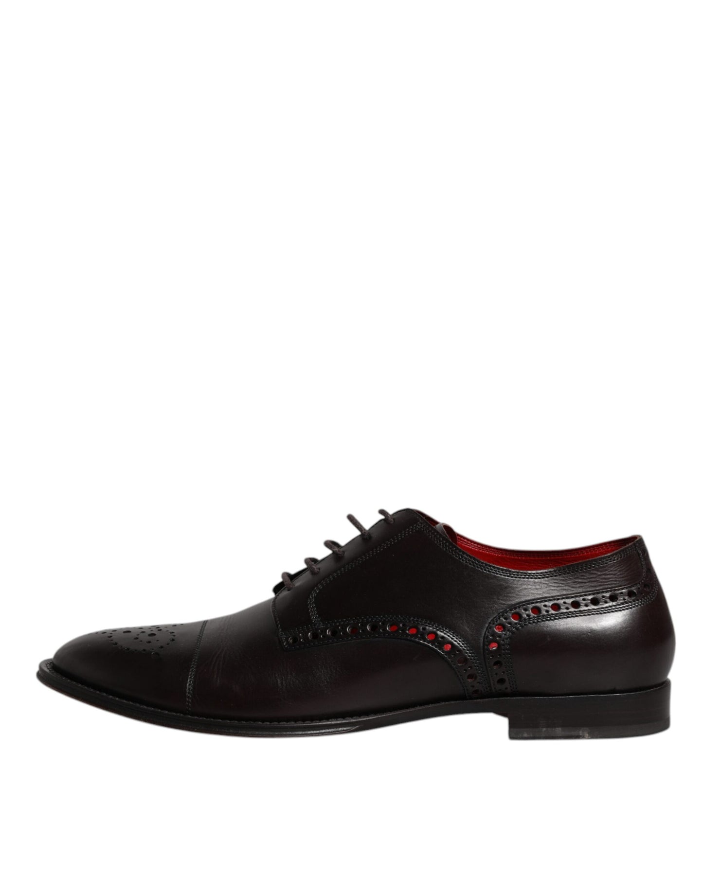 Dolce & Gabbana Black Calfskin Leather Derby Men Dress Shoes