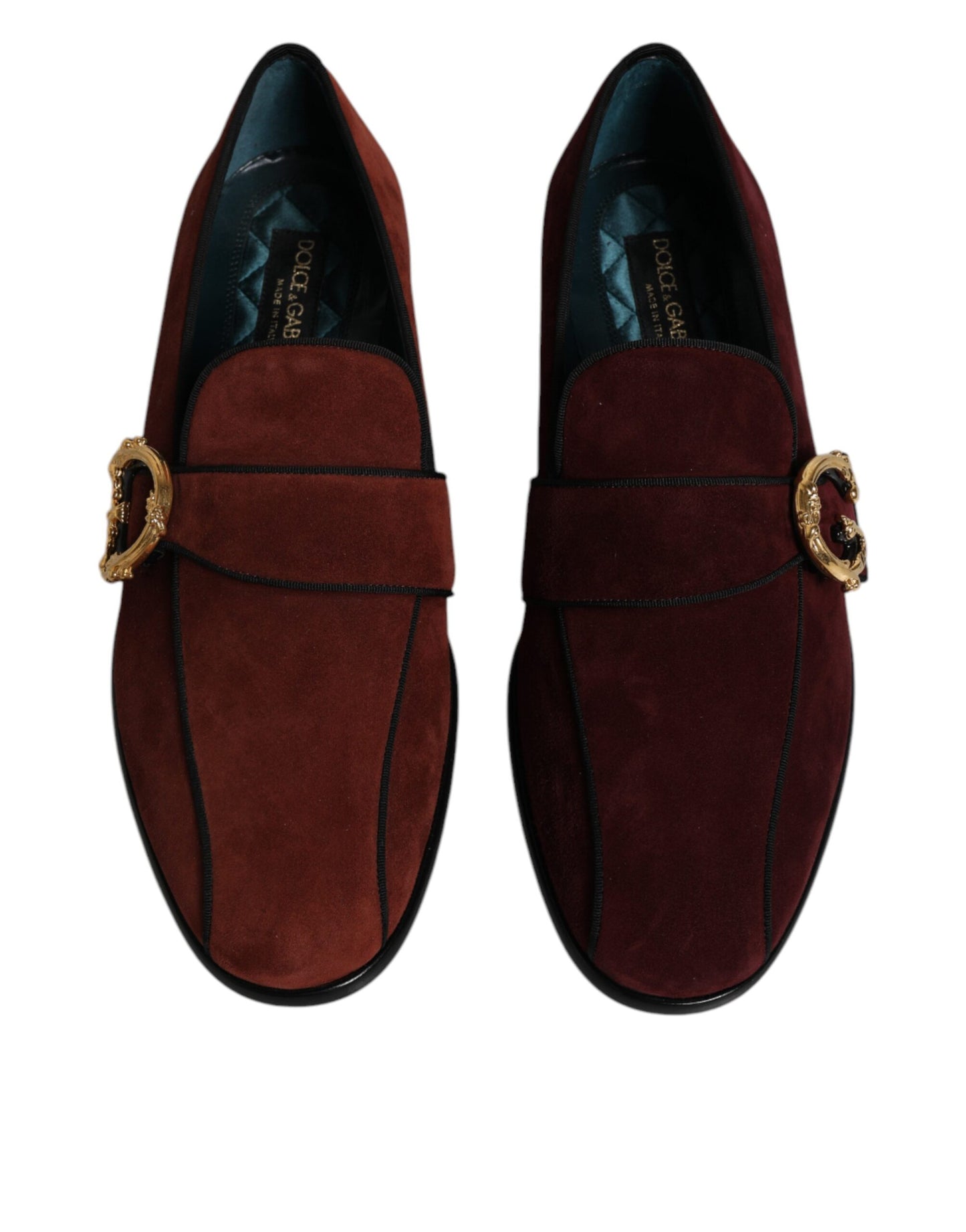 Dolce & Gabbana Bordeaux Suede Loafers Formal Men Dress Shoes