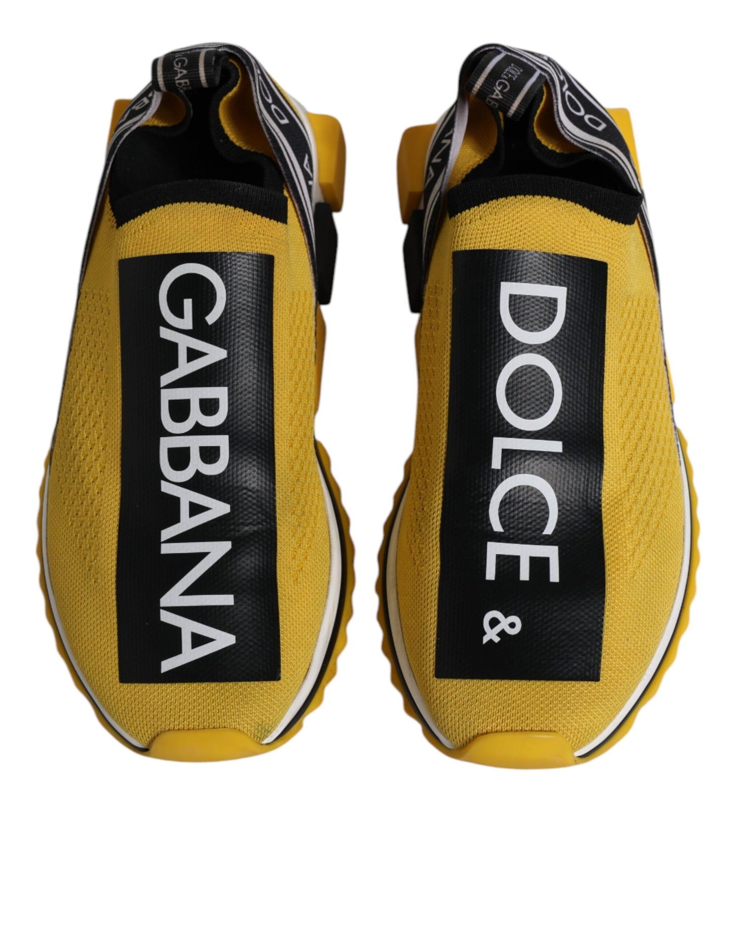 Dolce & Gabbana Yellow Black Slip On Sorrento Sneaker Shoes