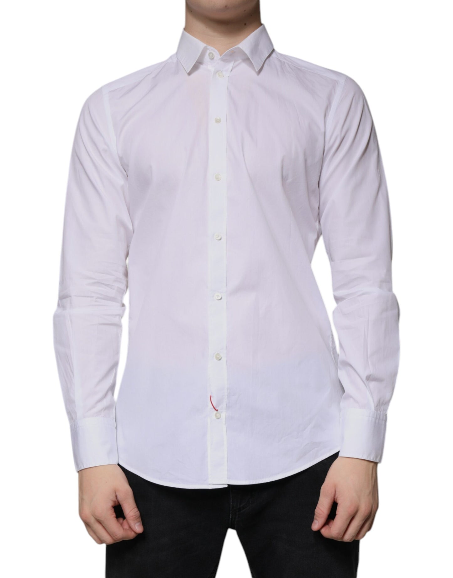 Dolce & Gabbana White Cotton Long Sleeve Formal Dress Shirt