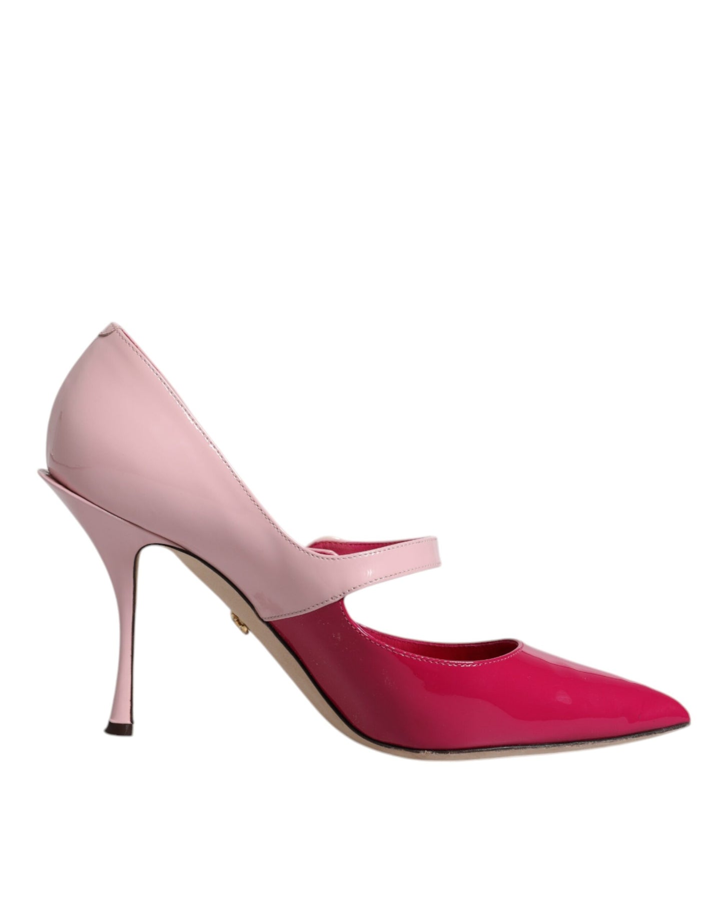 Dolce & Gabbana Two Tone Pink Leather Mary Jane Heels Pumps Shoes