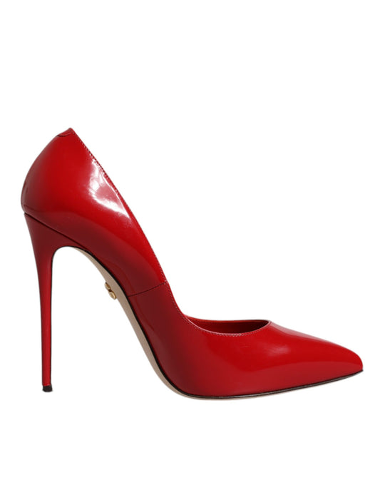 Dolce & Gabbana Red Patent Leather Stiletto Heels Pumps Shoes