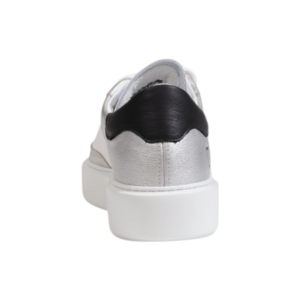 D.A.T.E Silver Leather Sneaker