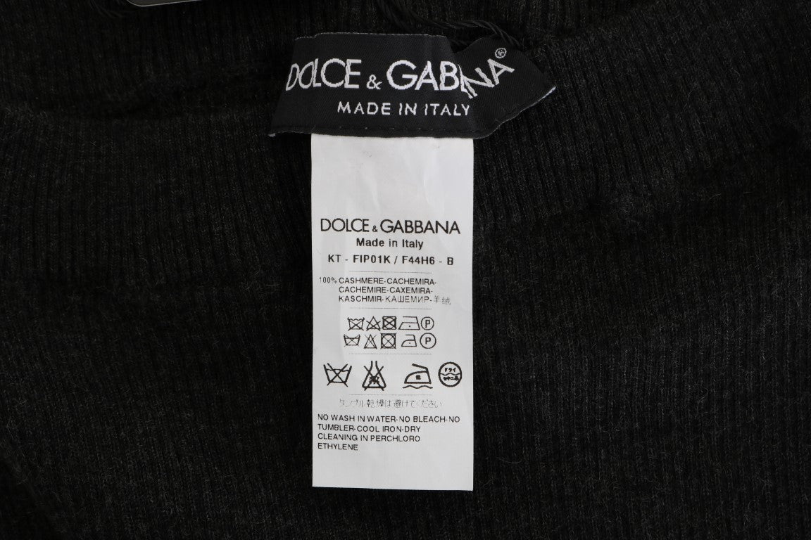 Dolce & Gabbana Elegant Gray Cashmere High Waist Pants IT42 | M