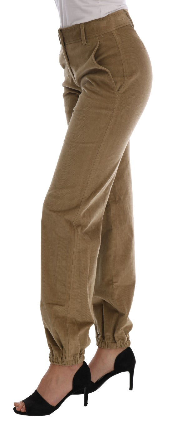 Ermanno Scervino Chic Beige Casual Pants for Sophisticated Style IT38 | XS