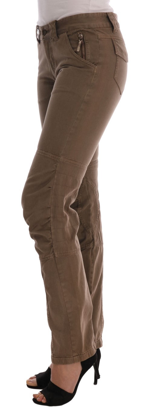 Ermanno Scervino Chic Brown Casual Cotton Pants IT38 | XS