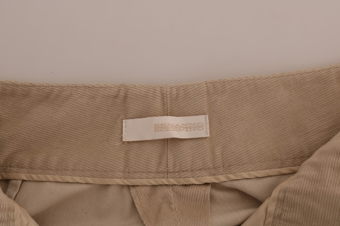 Ermanno Scervino Chic Beige Bootcut Flared Pants IT38 | XS