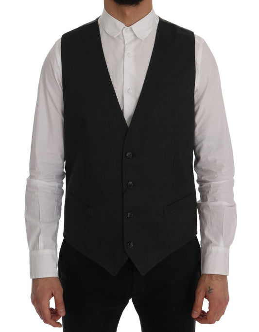 Dolce & Gabbana Elegant Gray Waistcoat Vest IT52 / XL