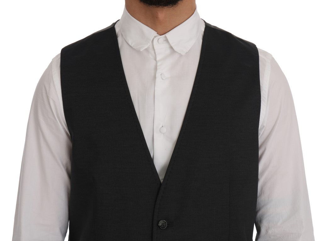 Dolce & Gabbana Elegant Gray Waistcoat Vest IT52 / XL