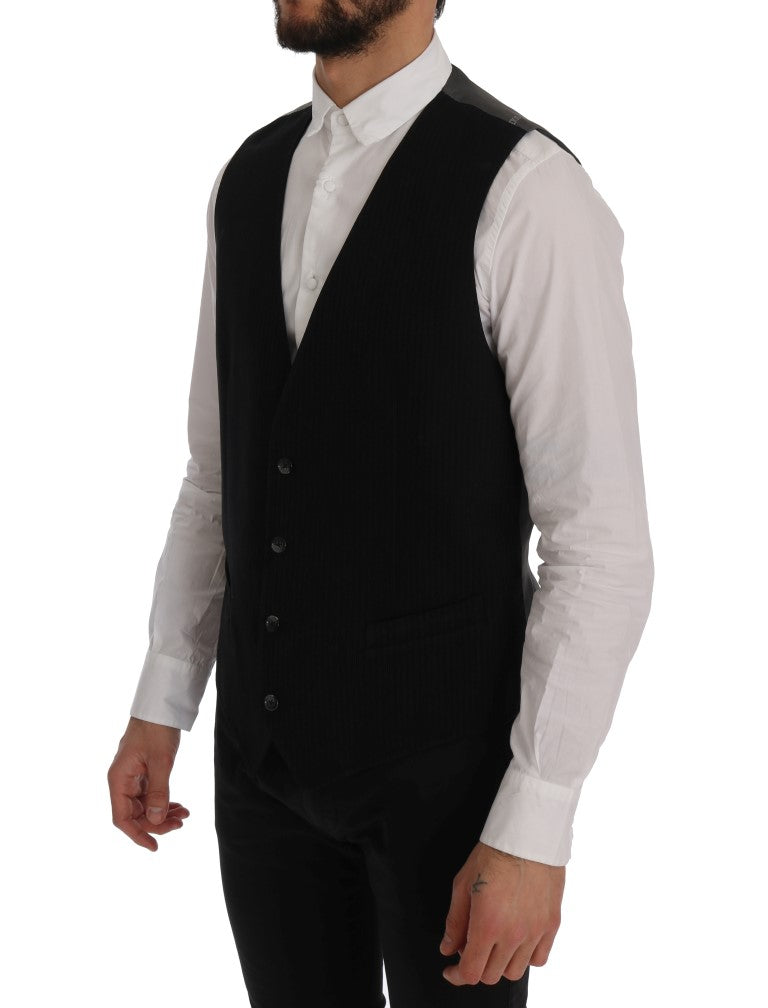 Dolce & Gabbana Elegant Striped Waistcoat Vest IT50 / L